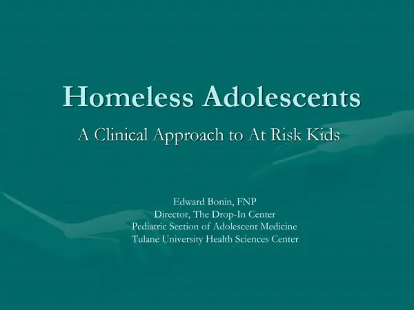 Homeless Adolescents