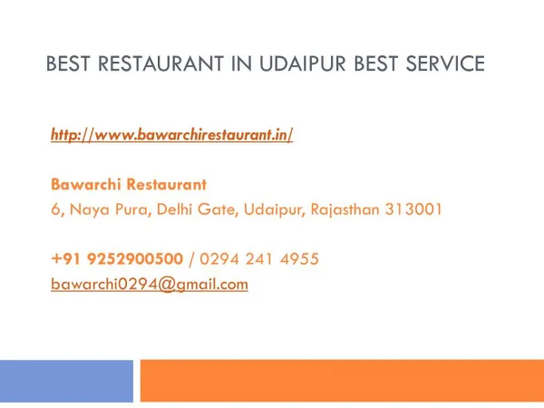 Best Restaurant in Udaipur best service