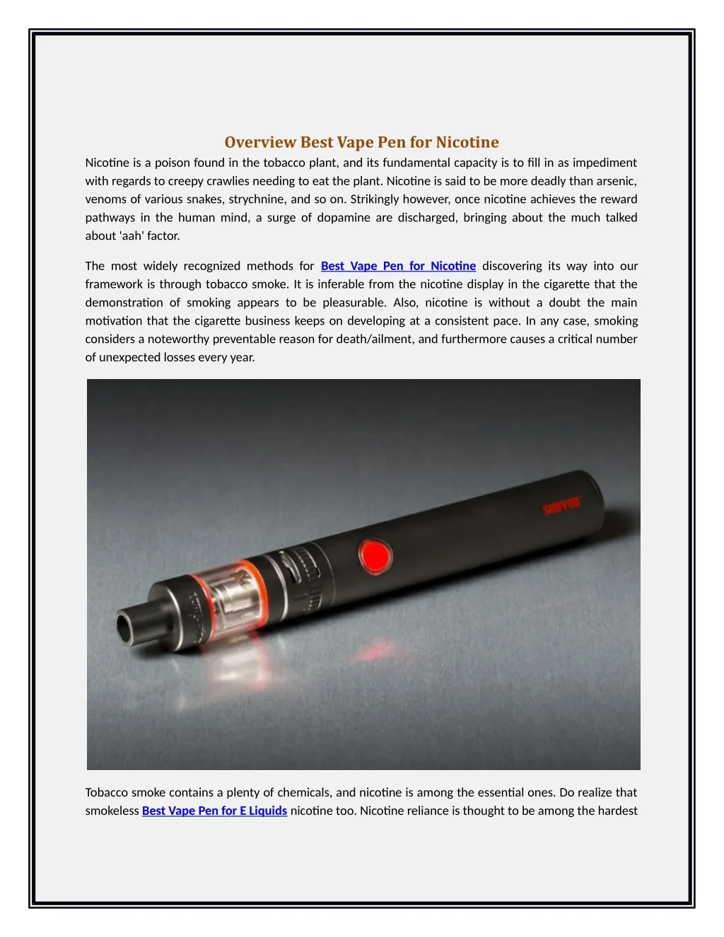 overview best vape pen for nicotine