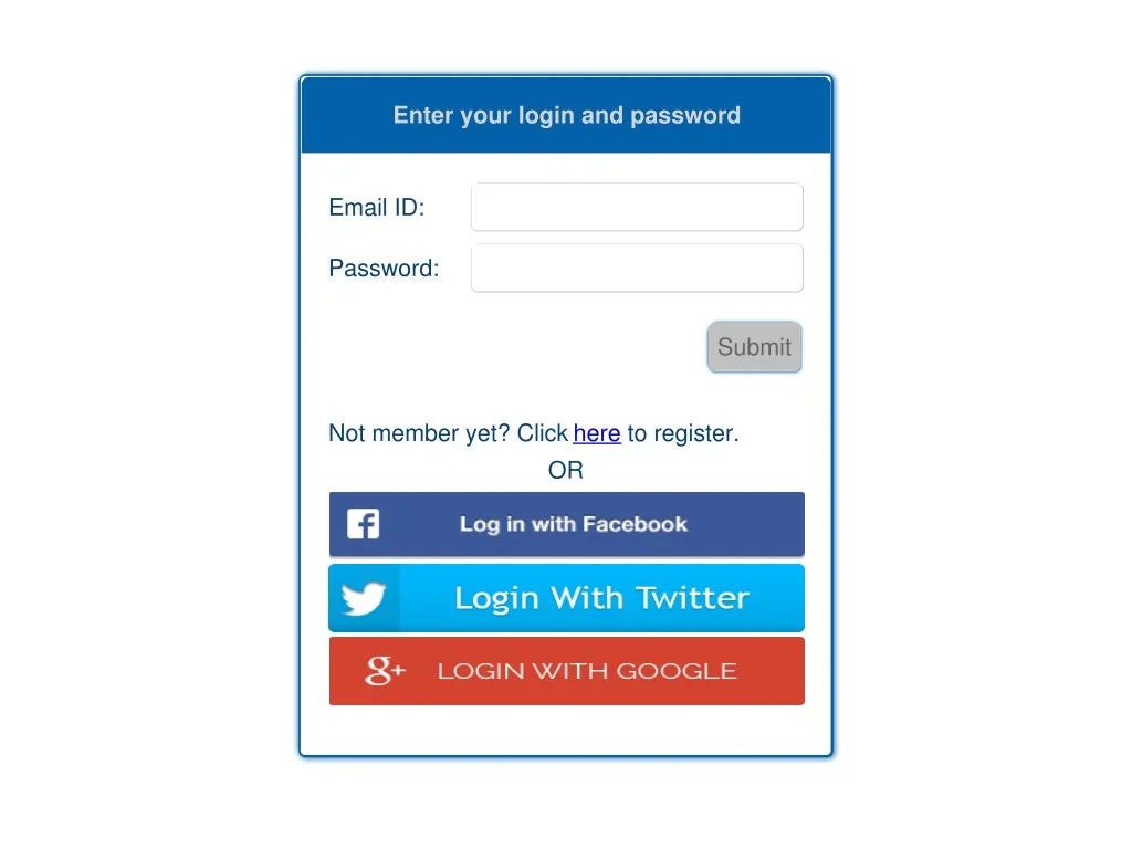 enter your login and password