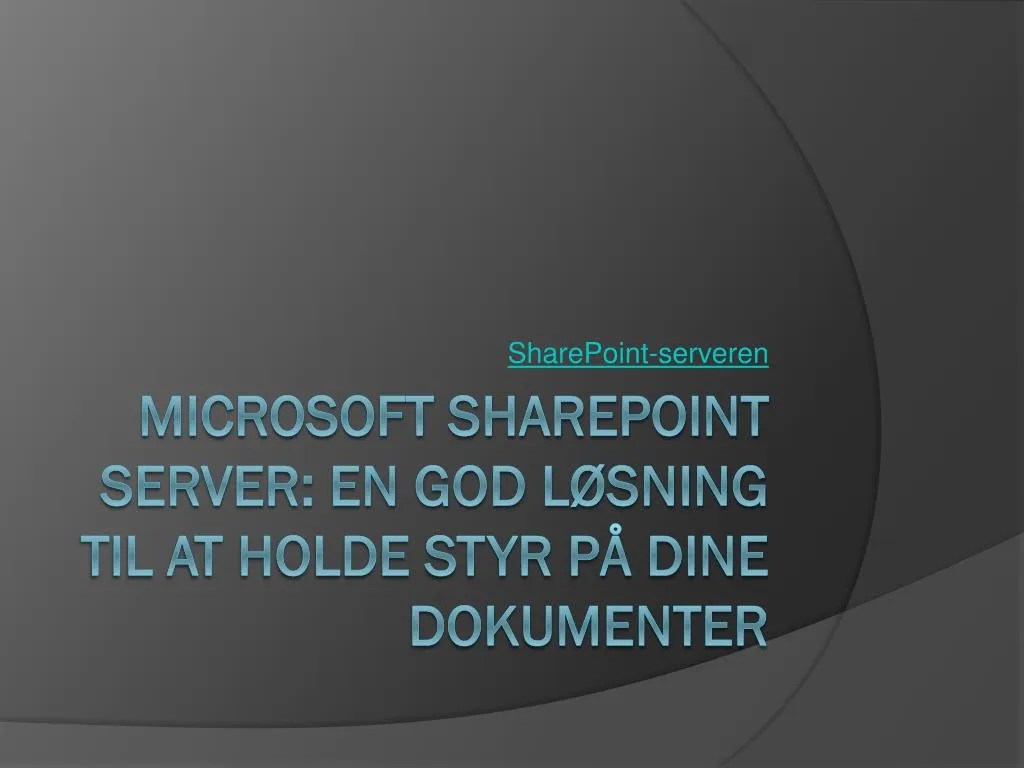 sharepoint serveren