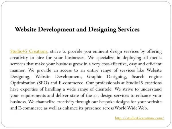 Website Development and designing Services