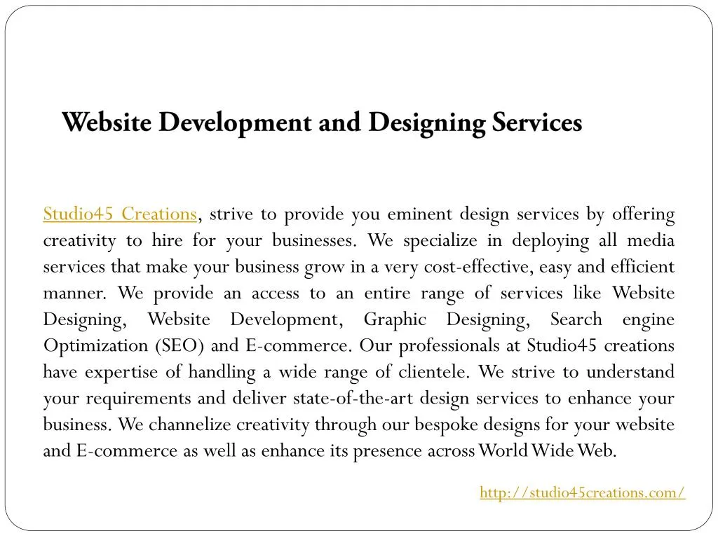 website development and designing services