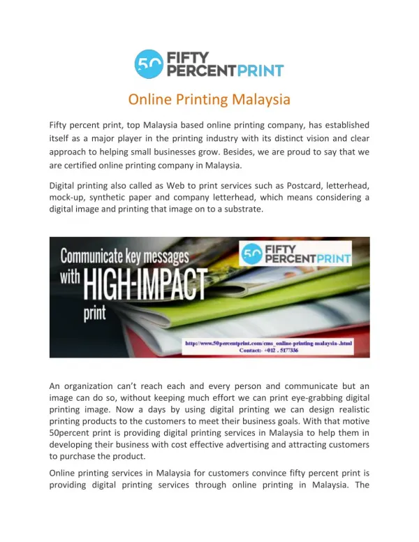 Online Printing Malaysia | Printing Services