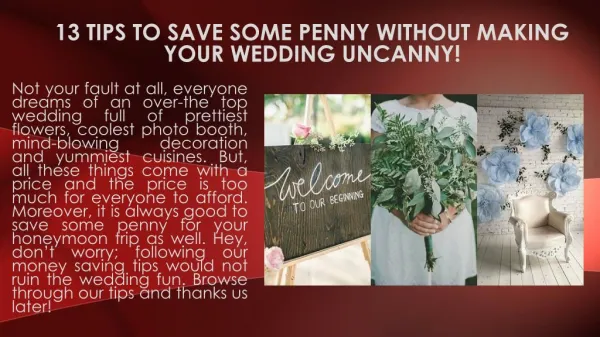 13 tips to save some penny without making your wedding uncanny! - 123WeddingCards