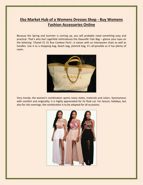Eko Market Hub of a Womens Dresses Shop - Buy Womens Fashion Accessories Online