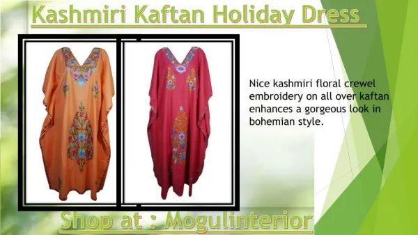 Kashmiri Kaftan Holiday Dress by mogulinterior
