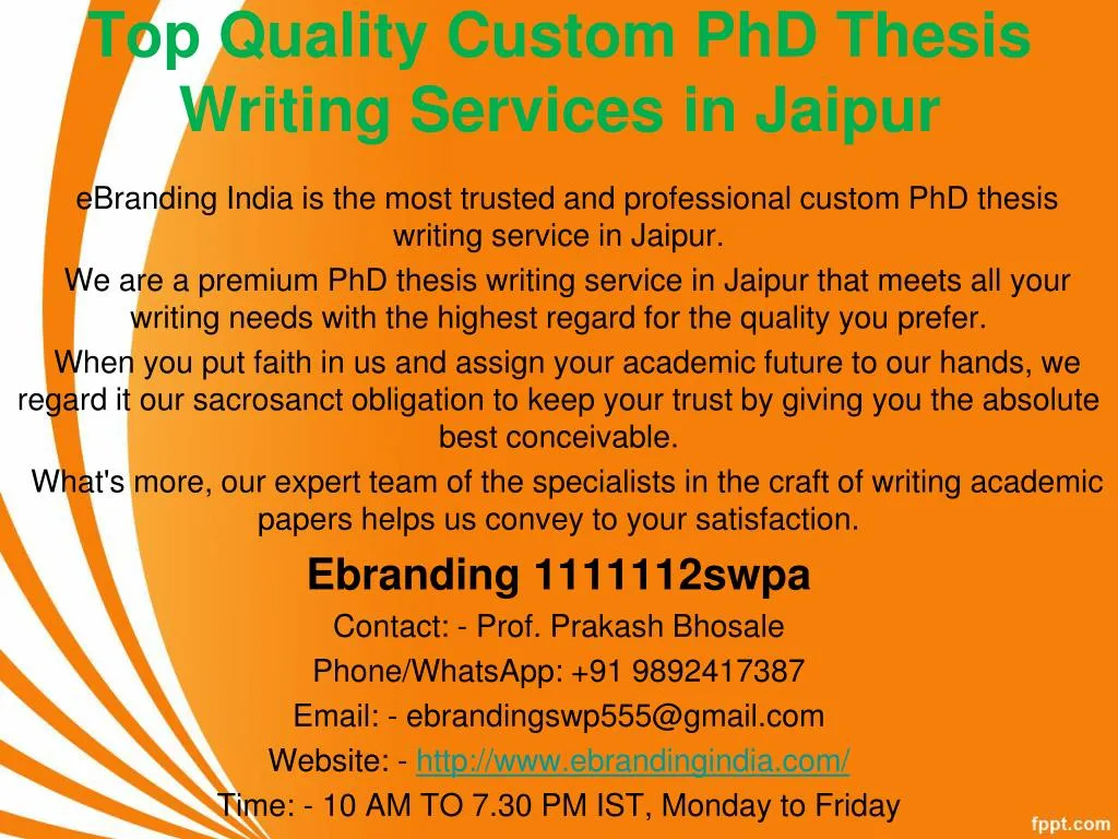 top quality custom phd thesis writing services in jaipur