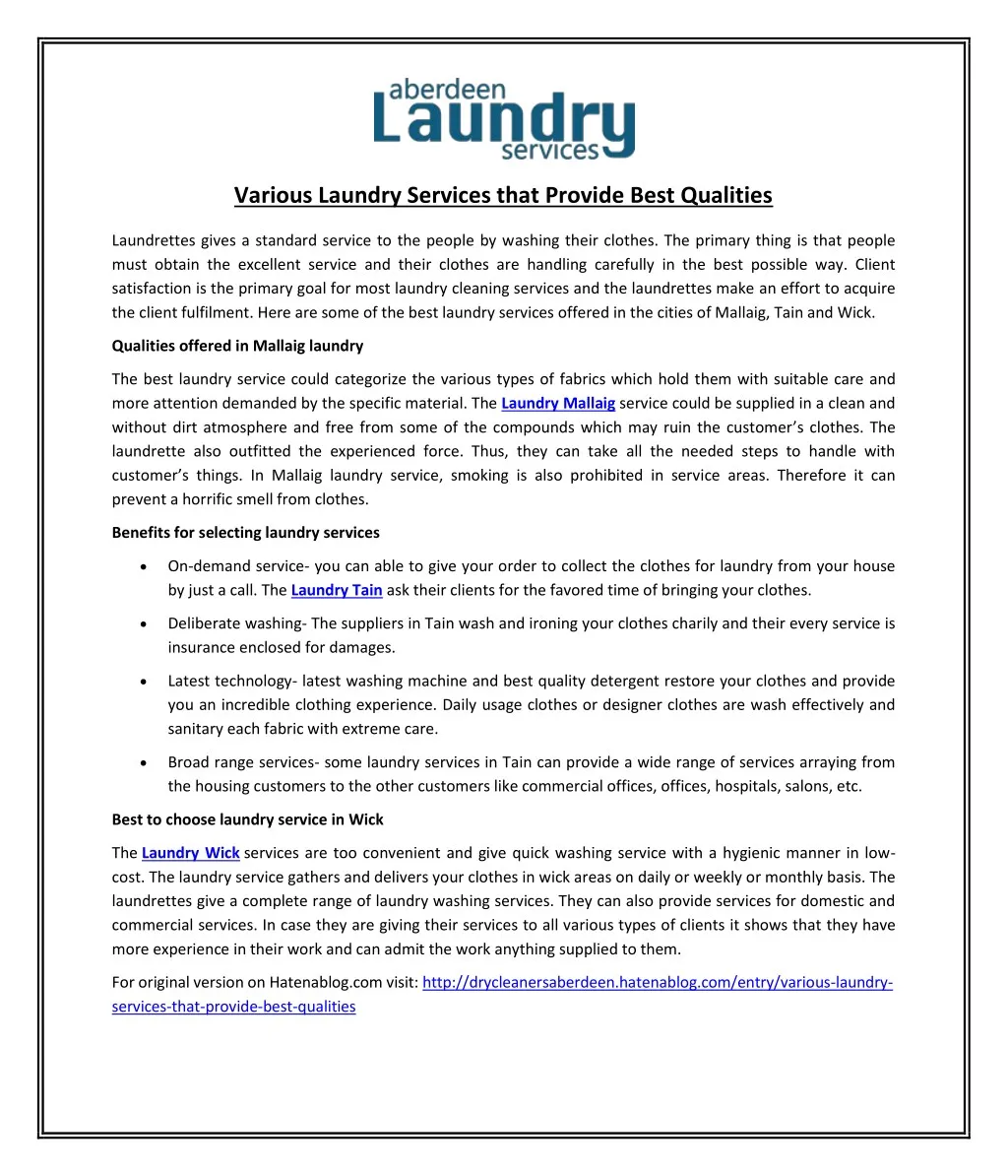 various laundry services that provide best