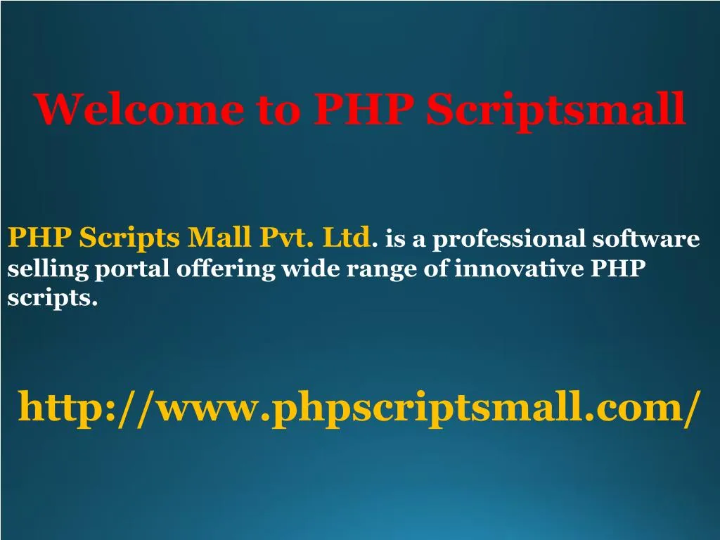 welcome to php scriptsmall