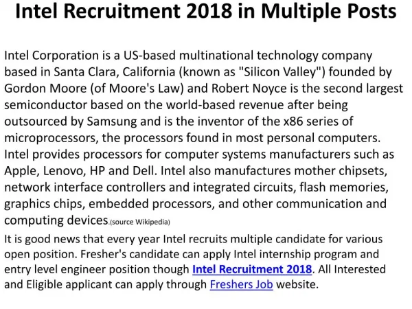 MNC Company Recruitment 2017 2018