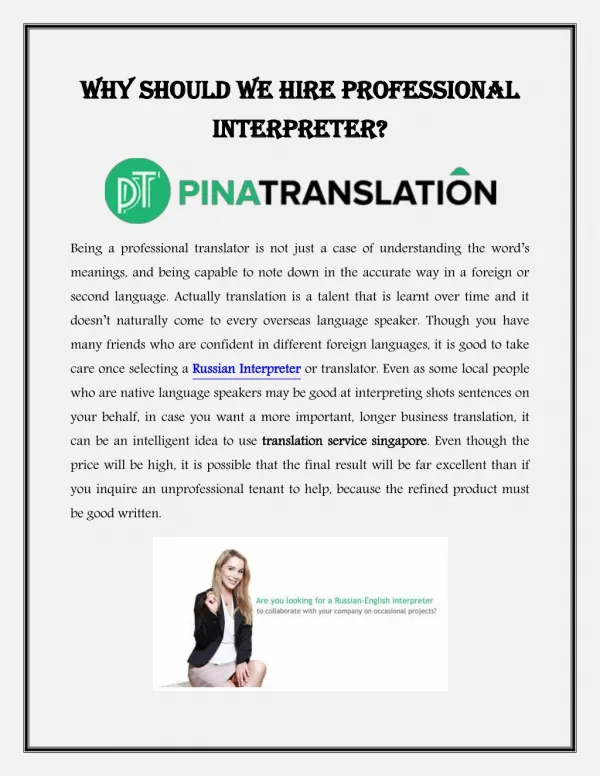 Why Should We Hire Professional Interpreter