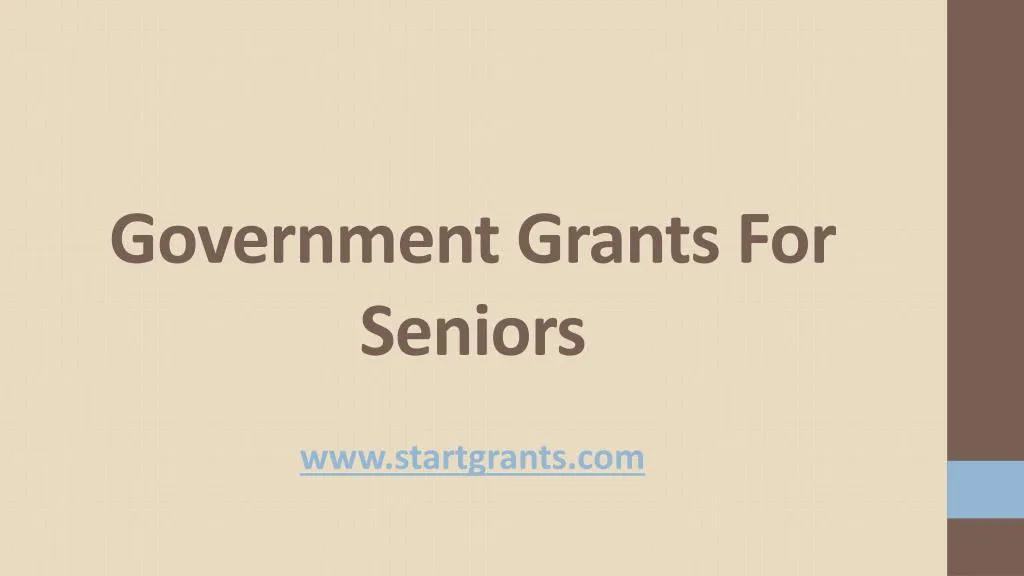 government grants for seniors