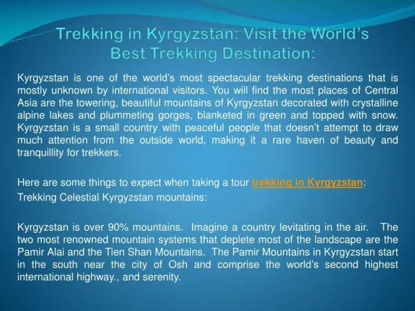 presentation about kyrgyzstan