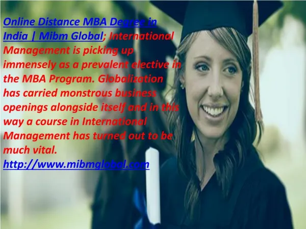 Online Distance MBA Degree in India in the MBA Program