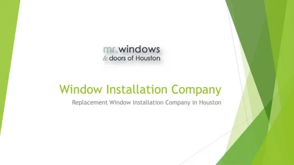 Window Installation Company in Houston