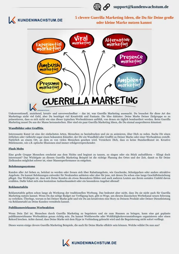 5 clevere Guerilla Marketing Ideen, die Du für Deine große oder kleine Marke nutzen kannst