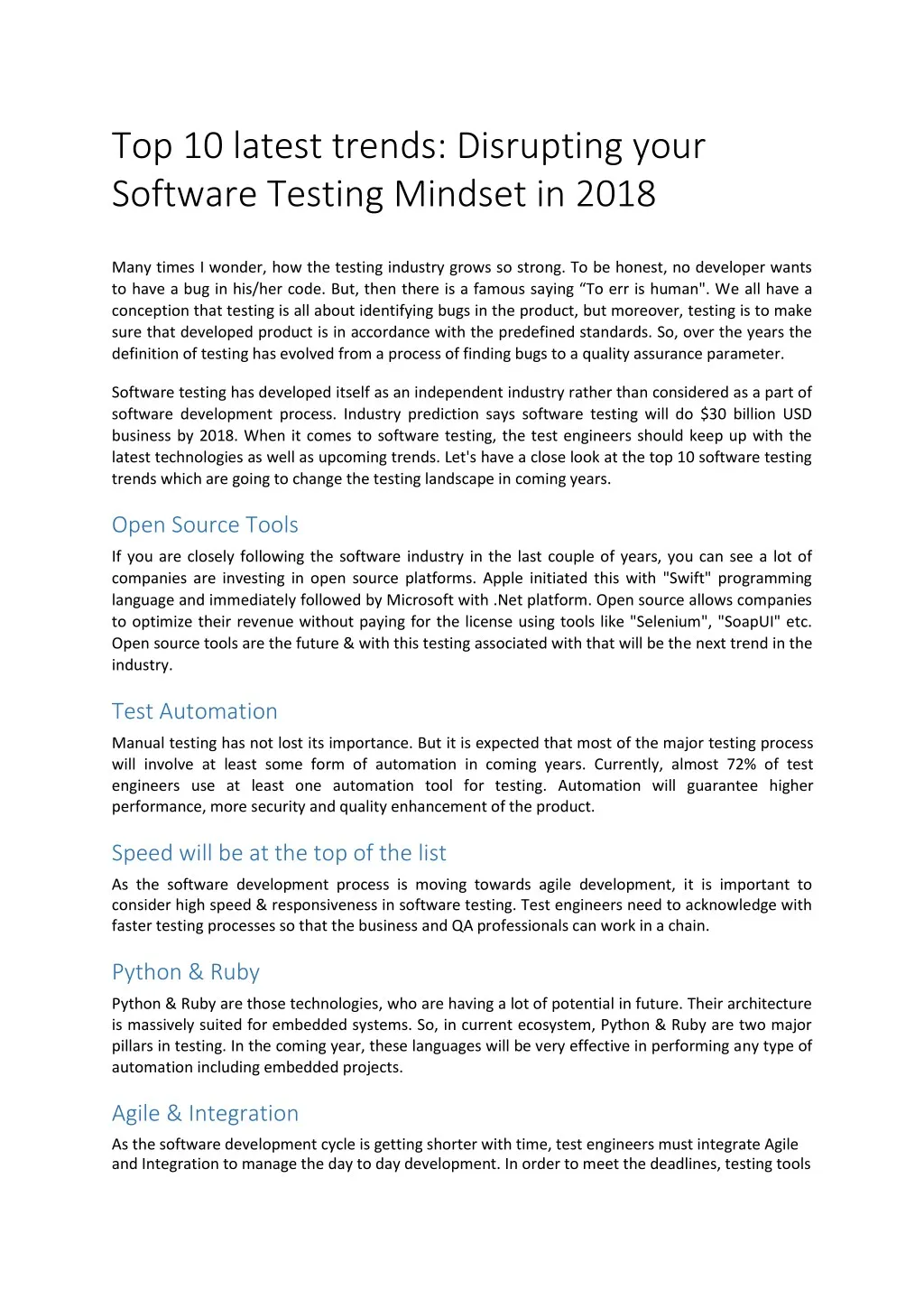 top 10 latest trends disrupting your software