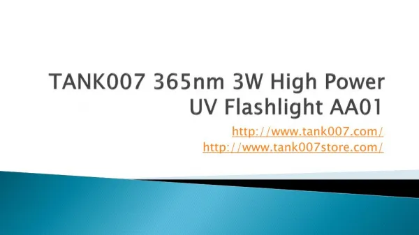 UV-AA01 365 nm 3W uv flashlight TANK007