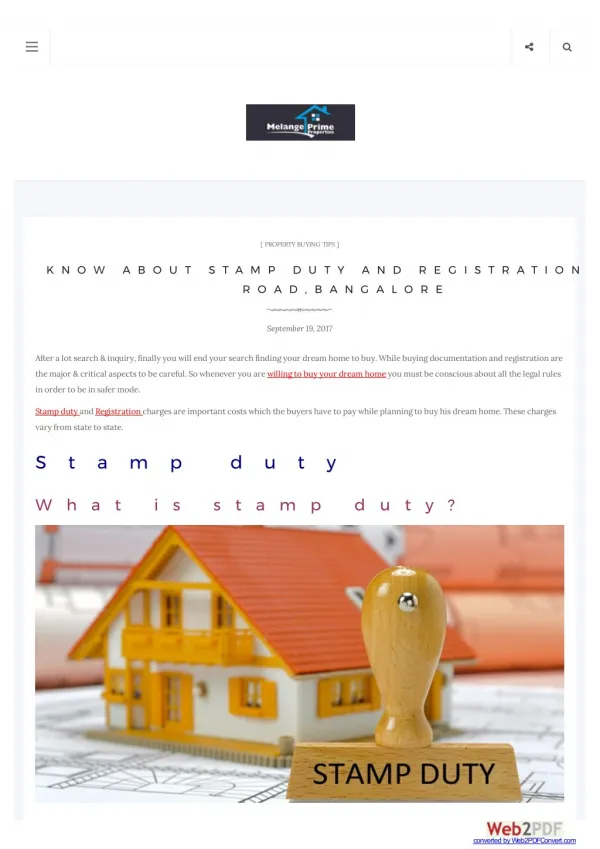 KNOW ABOUT STAMP DUTY AND REGISTRATION WHEN BUYING VILLAS IN SARJAPUR ROAD,BANGALORE