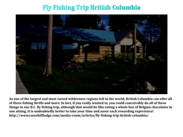 Fly Fishing Trip British Columbia