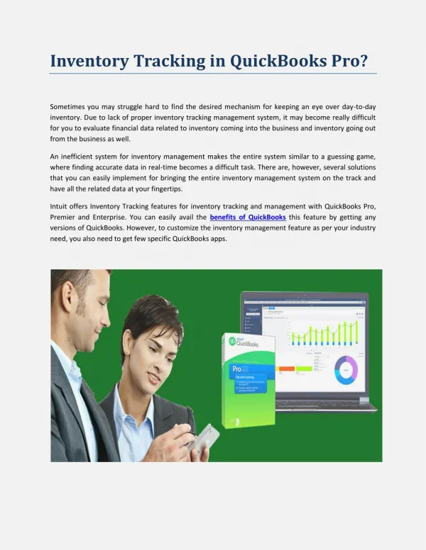 Advantages of Tracking Inventory with QuickBooks Pro | QuickBooks Pro Hosting