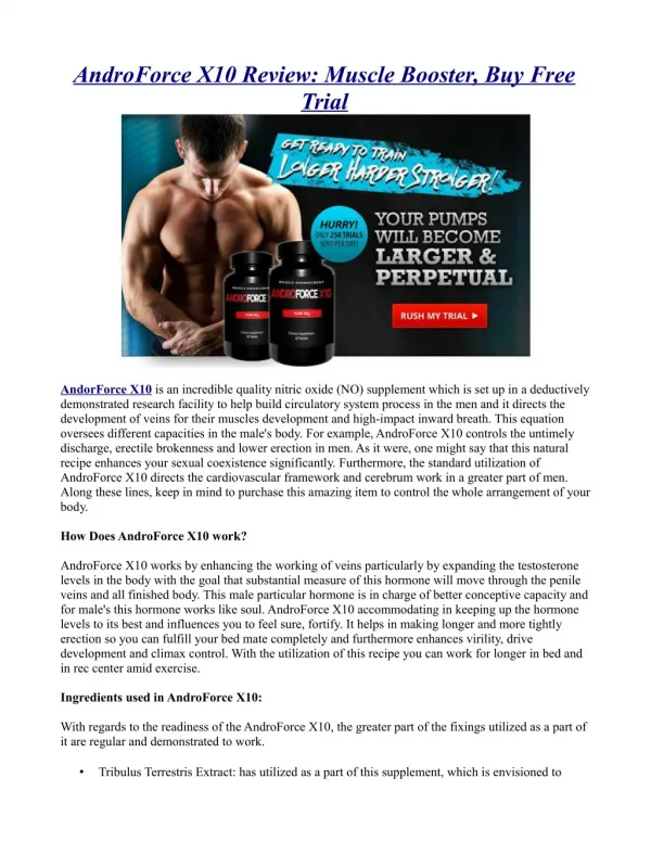 AndroForce X10 Review: Muscle Booster, Buy Free Trial
