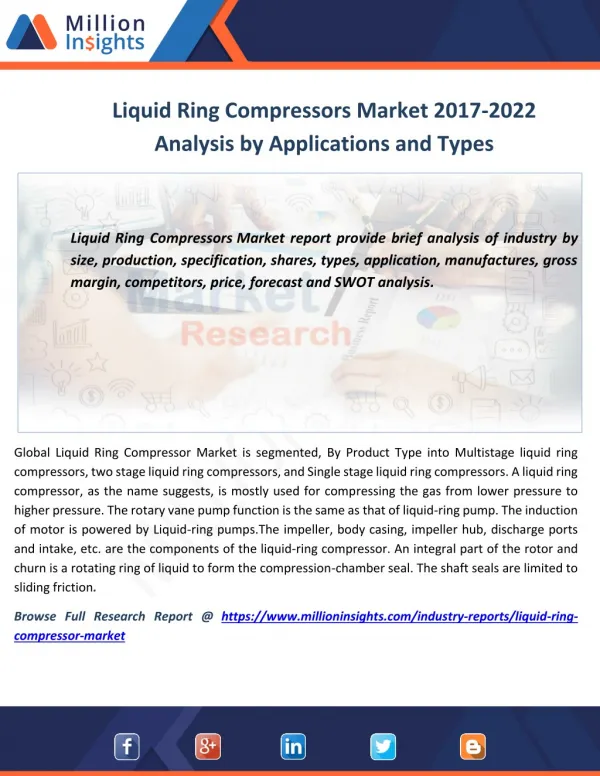 Liquid Ring Compressors Market Share, Growth, Outlook From 2017-2022