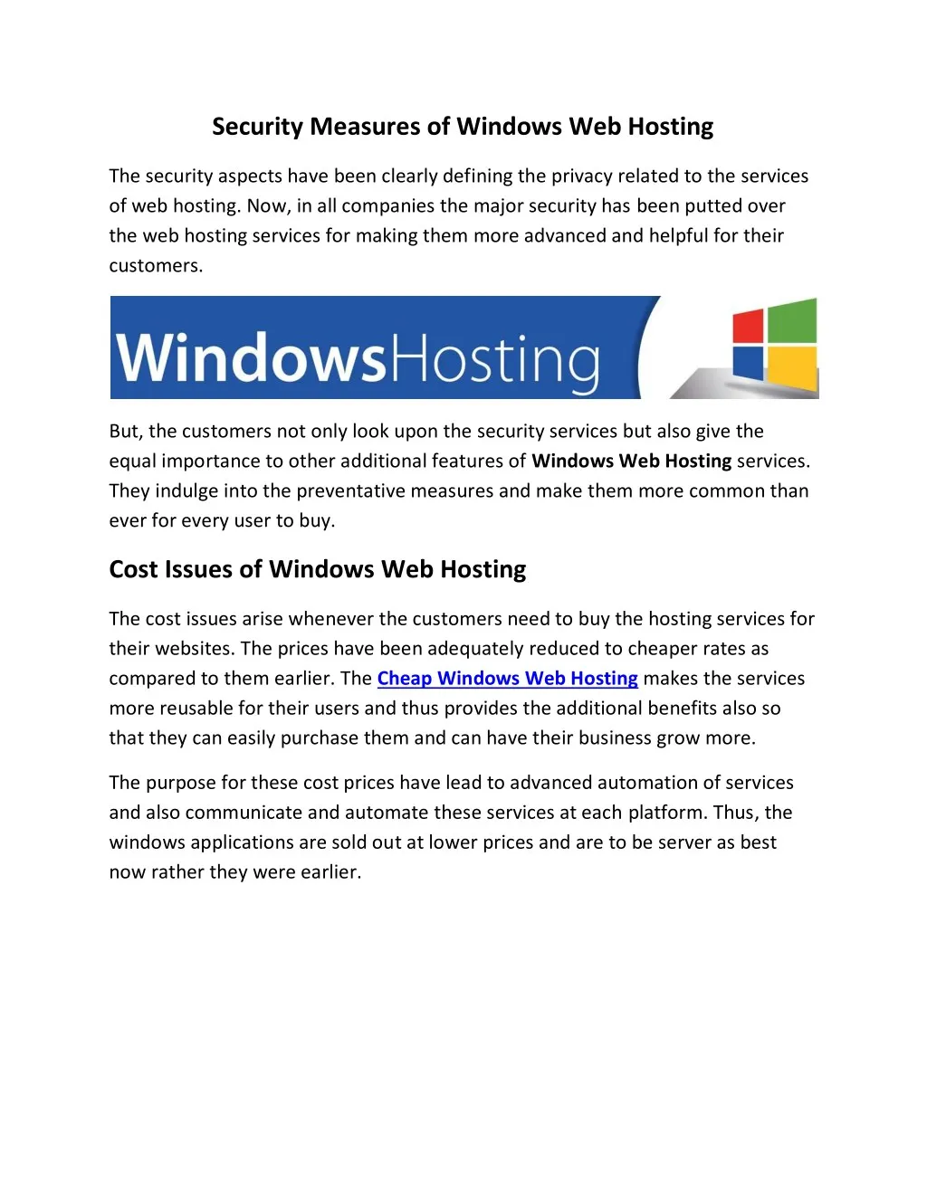 security measures of windows web hosting
