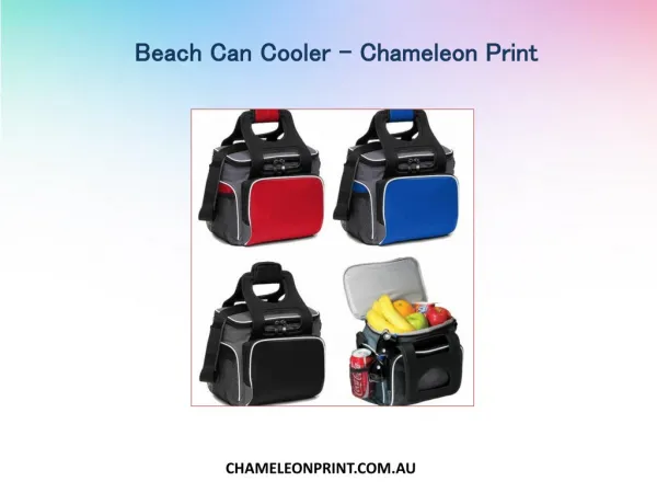 Beach Can Cooler in Australia - Chameleon Print