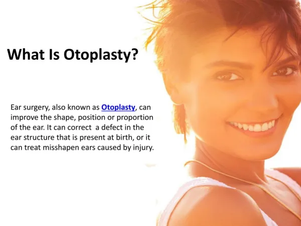 What Is Otoplasty?