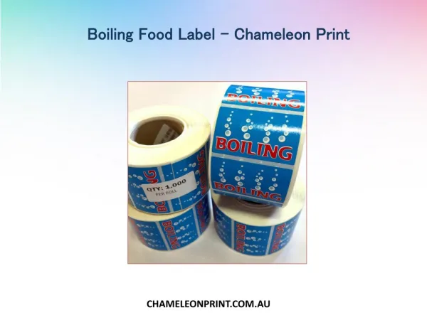Boiling Food Label in Australia - Chameleon Print