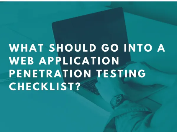 A Web Application Penetration Testing Checklist?