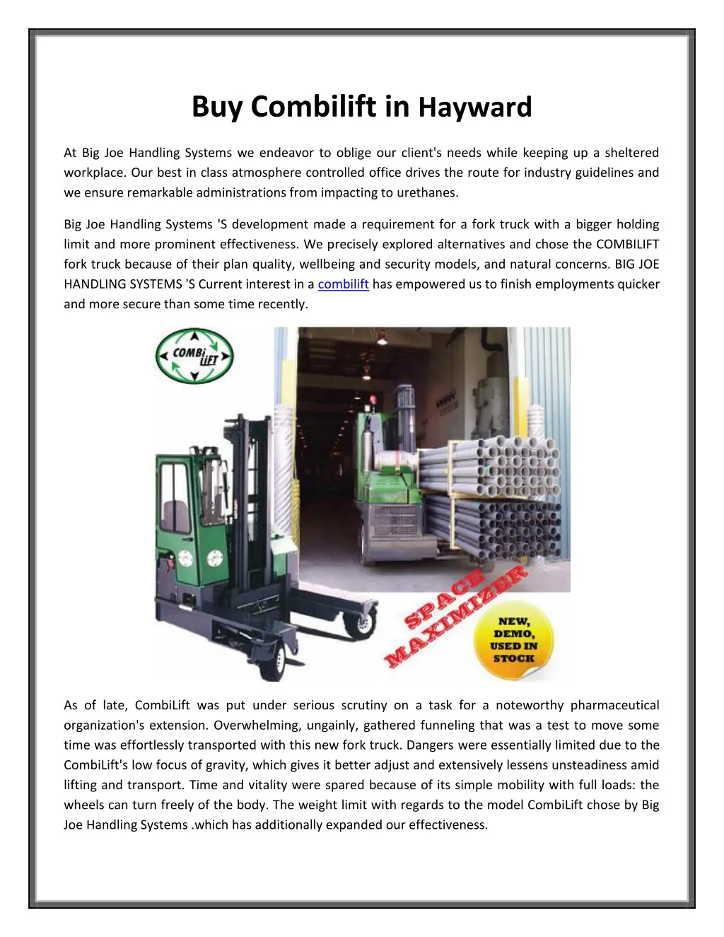 buy combilift in hayward
