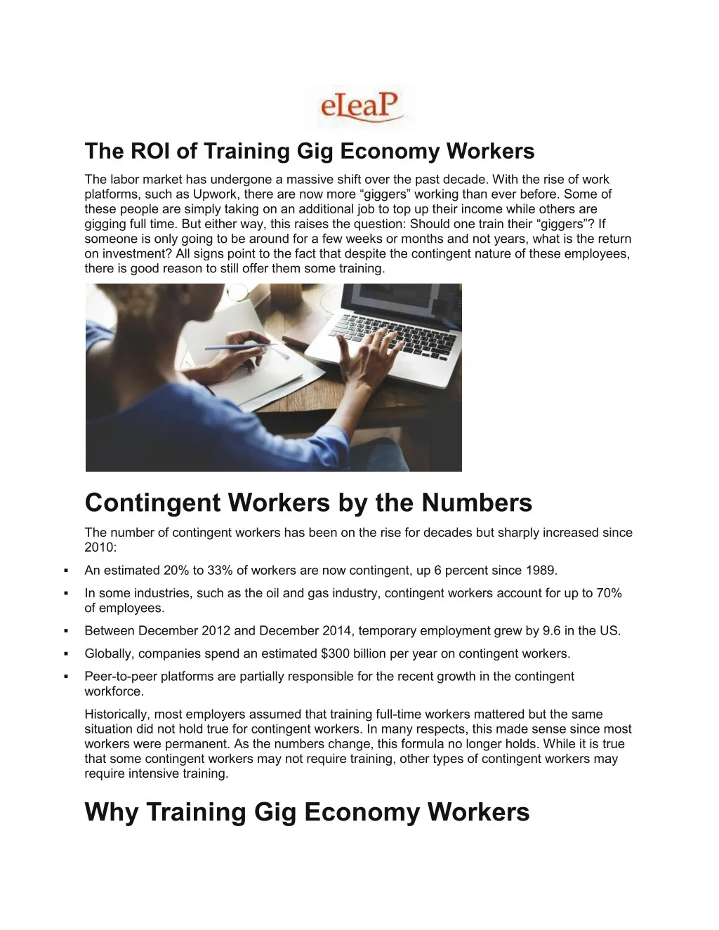 the roi of training gig economy workers