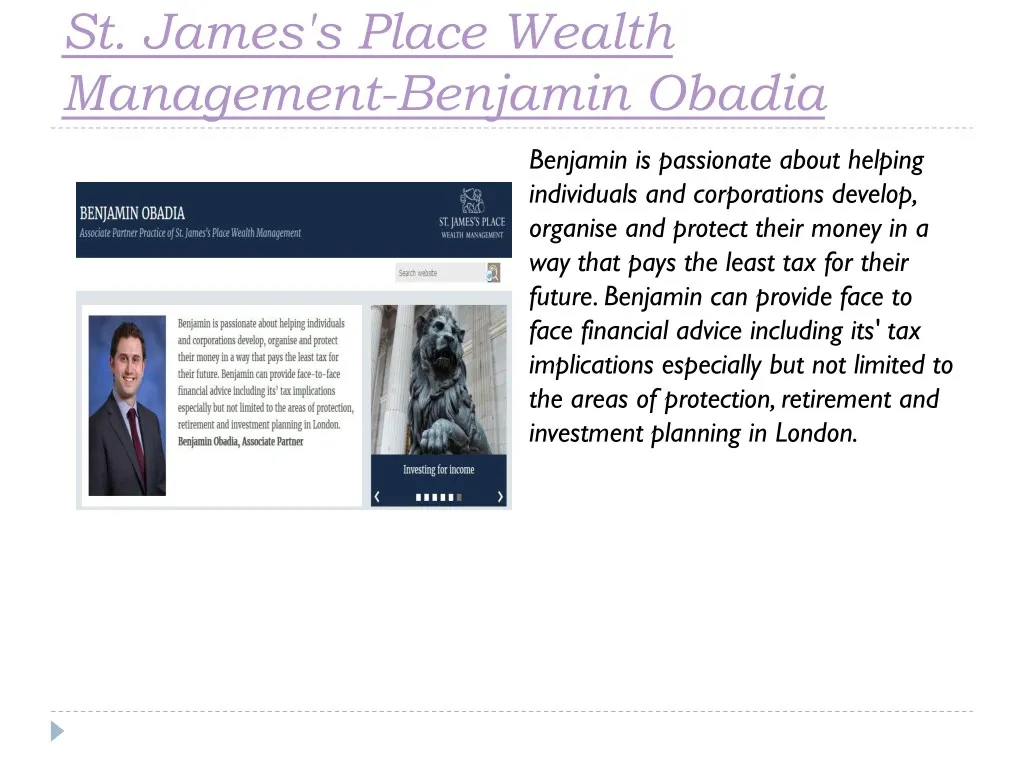 st james s place wealth management benjamin obadia