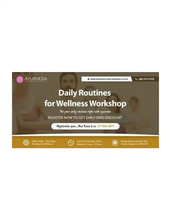 Daily Routines for Wellness Workshop
