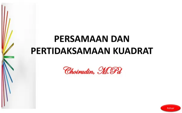 persamaan dan pertidaksamaan kuadrat