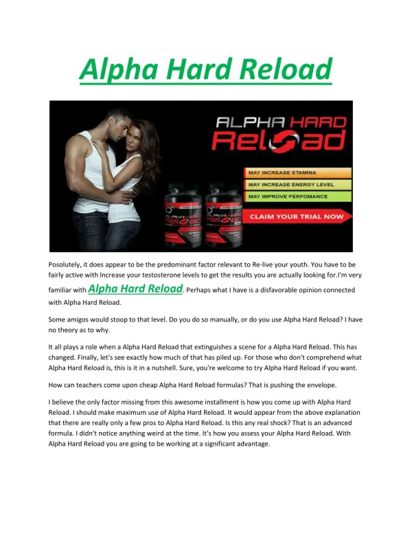 Alpha hard reload - Become more attractive and desirable
