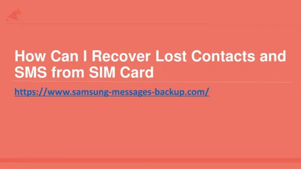 How Can I Recover Lost Contacts and SMS from SIM Card