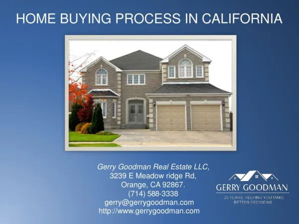 HOME BUYING PROCESS IN CALIFORNIA