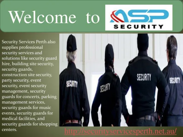Welcome SecurityServices