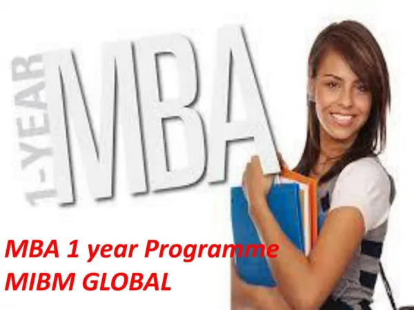 Join our MBA 1 year Programme