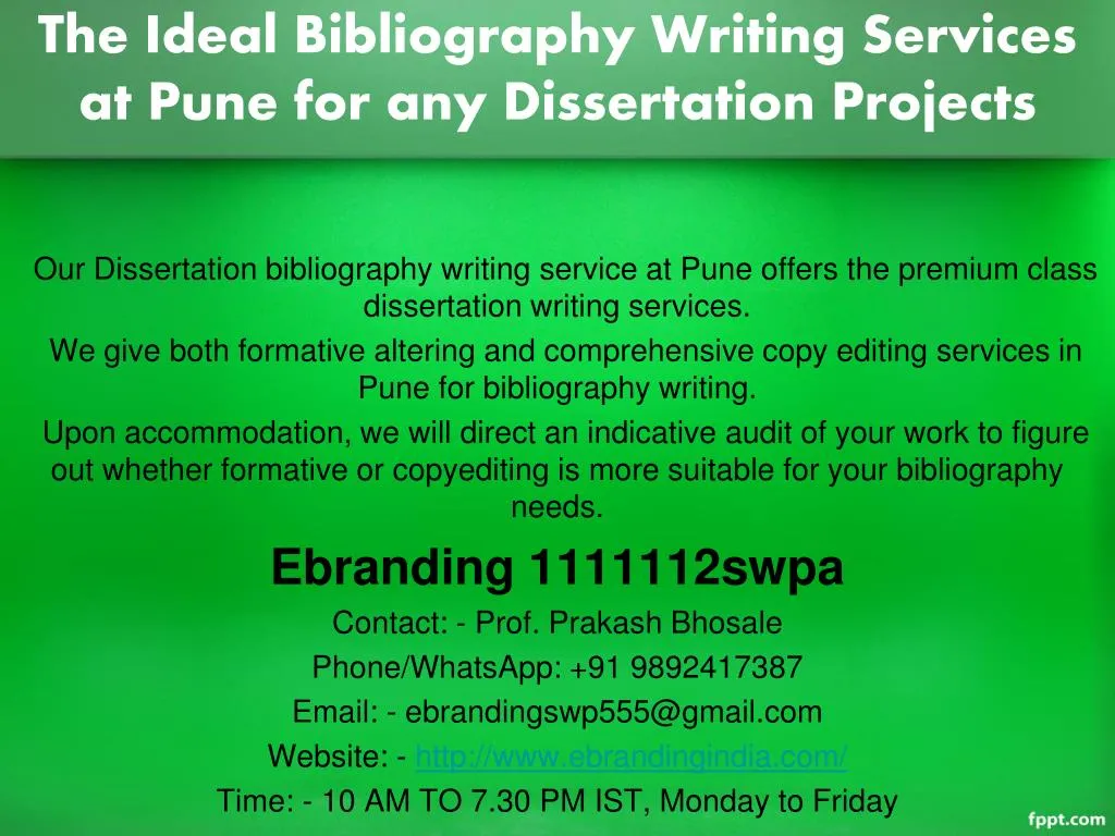 the ideal bibliography writing services at pune for any dissertation projects