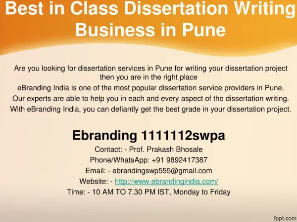 6.Best in Class Dissertation Writing Business in Pune
