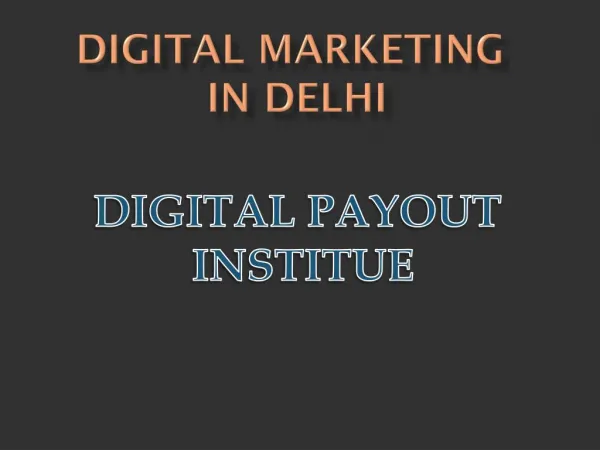 Digital Payout Institute - Digital Marketing Course in Delhi