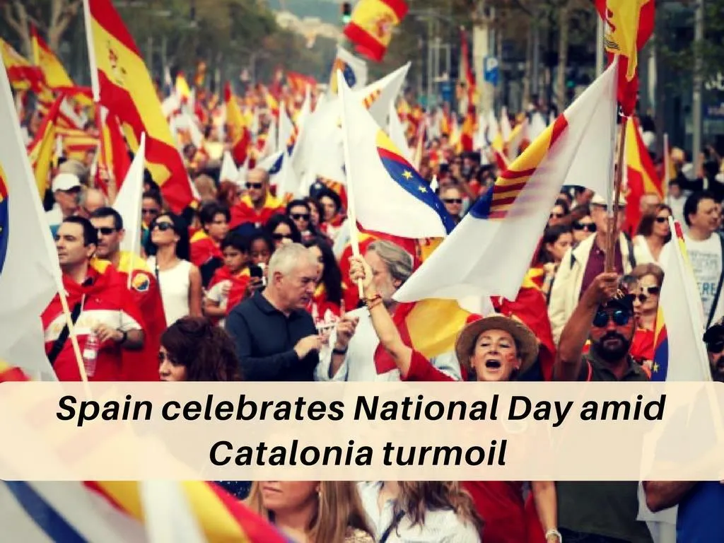 spain celebrates national day amid catalonia turmoil
