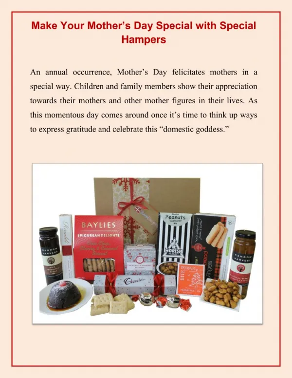 Make Your Mother’s Day Special with Special Hampers
