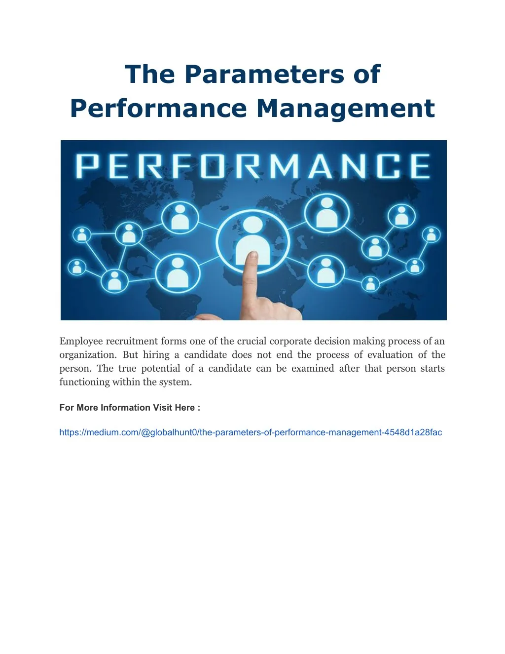 the parameters of performance management