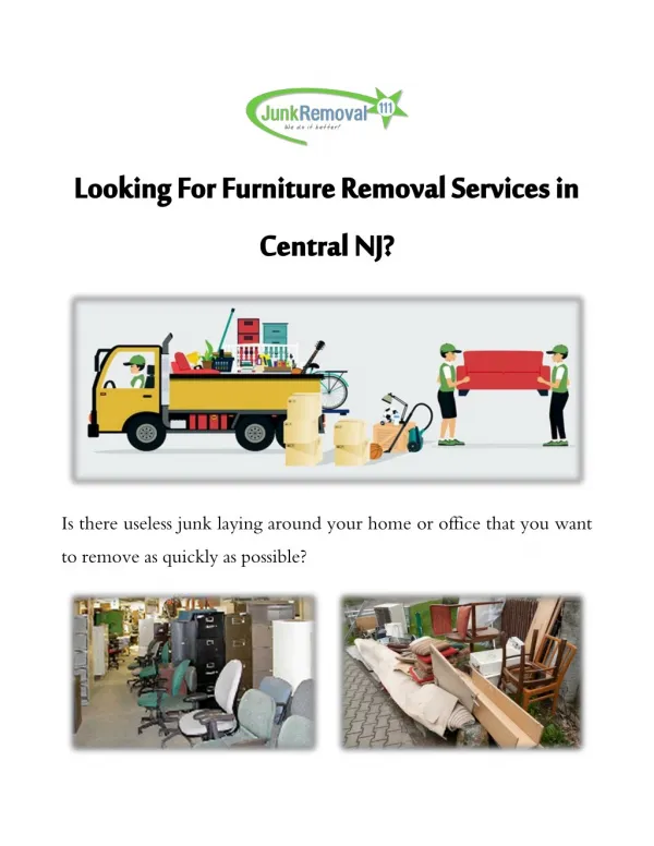Looking For Furniture Removal Services In Central NJ?